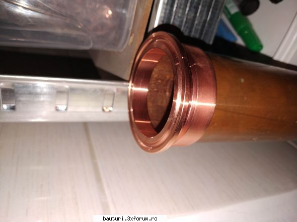 Coloana BokaKob 54mm - in constructie - Asa arata flansele tri clamp din cupru, se - Handmade